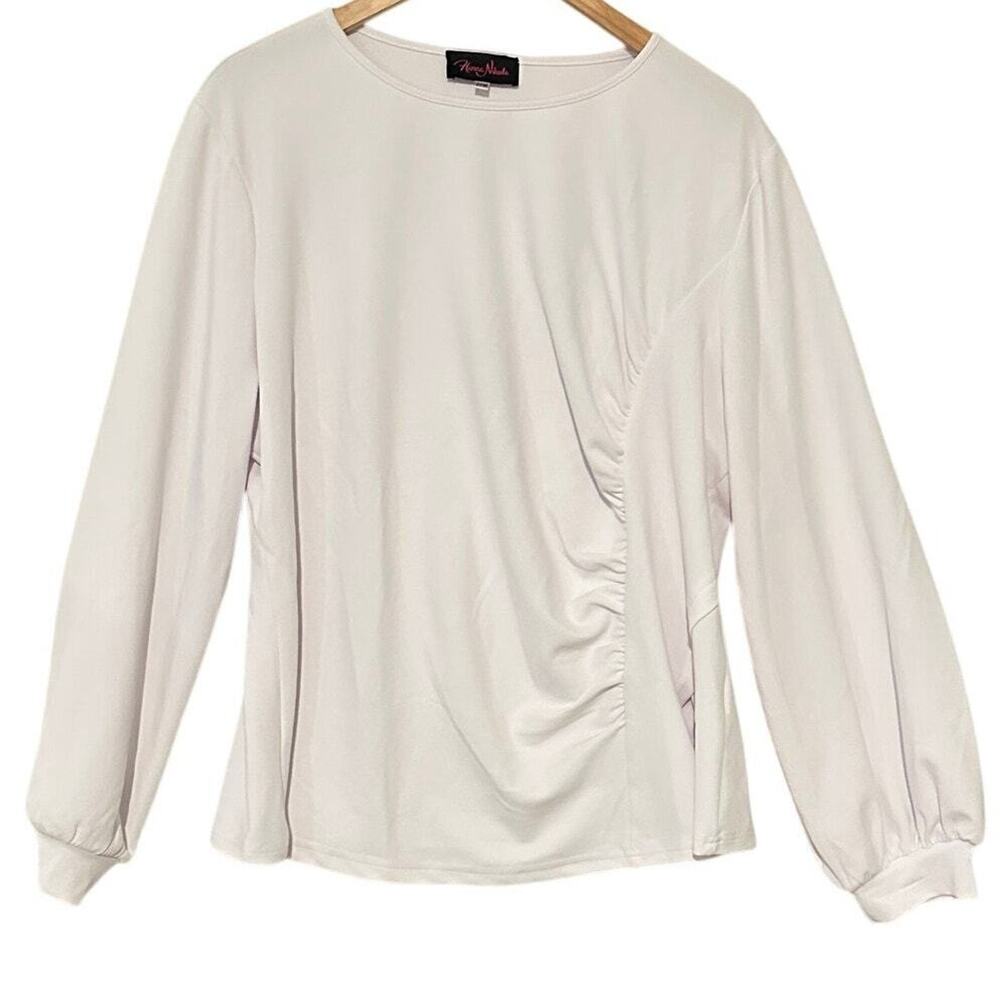 Hanna Nikole Ruched Top Plus Size 22W Long Sleeve Office Siren Career Corporate